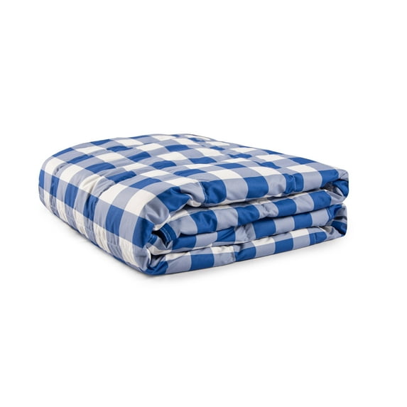 Peace Nest 50x70" Down Throw Blanket, Soft 100% Peach Skin Fabric, white and Blue, Washable, One Size, Unisex, Adult