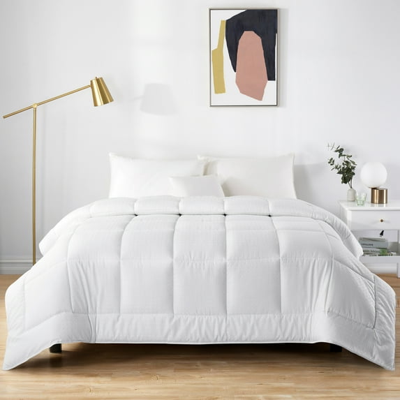 Peace Nest All Season Down Alternative Comforter Soft Cover with Grid-Pattern Jacquard, Kking