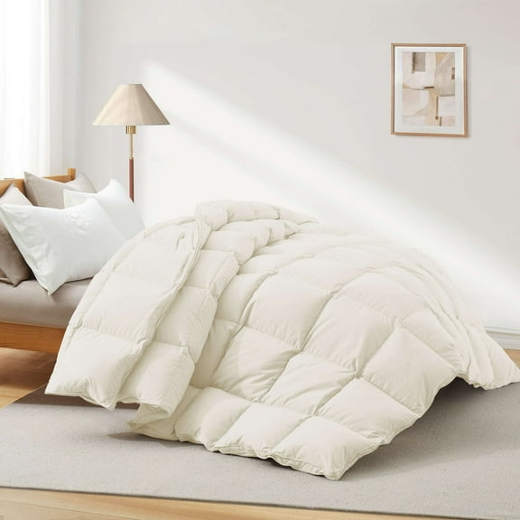 Peace Nest All Season & Lightweight Ultra Soft 360 TC White Goose Down Duvet Comforter Twin - All-Season Ivory