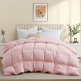 thumbnail image 1 of Peace Nest All-Season Medium Warmth White Goose Down Comforter with Premium Fabric Pink Twin, 1 of 5
