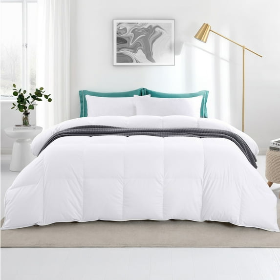 Peace Nest All Season Medium Weight White Goose Down Duvet Comforter Insert, White, Full/Queen