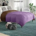 thumbnail image 1 of Peace Nest All Season Reversible King Down Alternative Quilted Comforter, Purple/Brown, King Size, 1 of 7