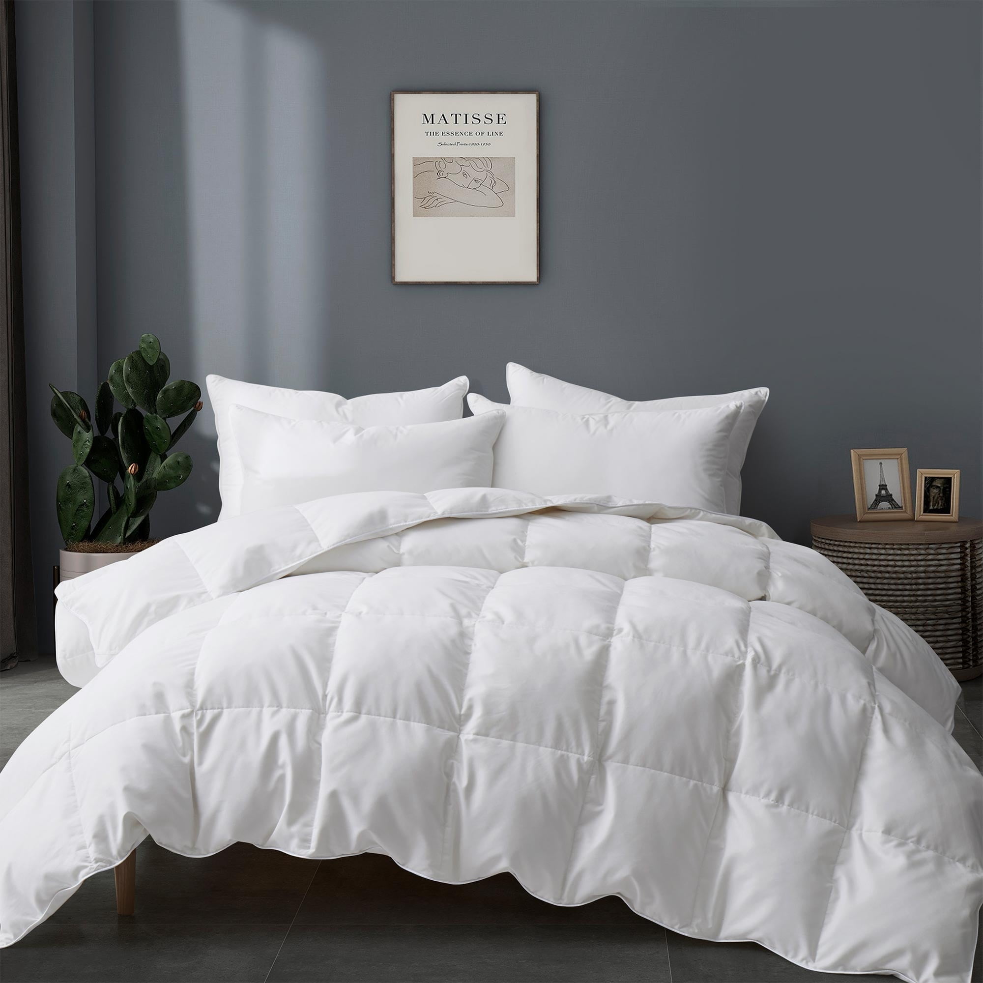 Full Ultra-Soft White Microfiber Goose Down Comforter