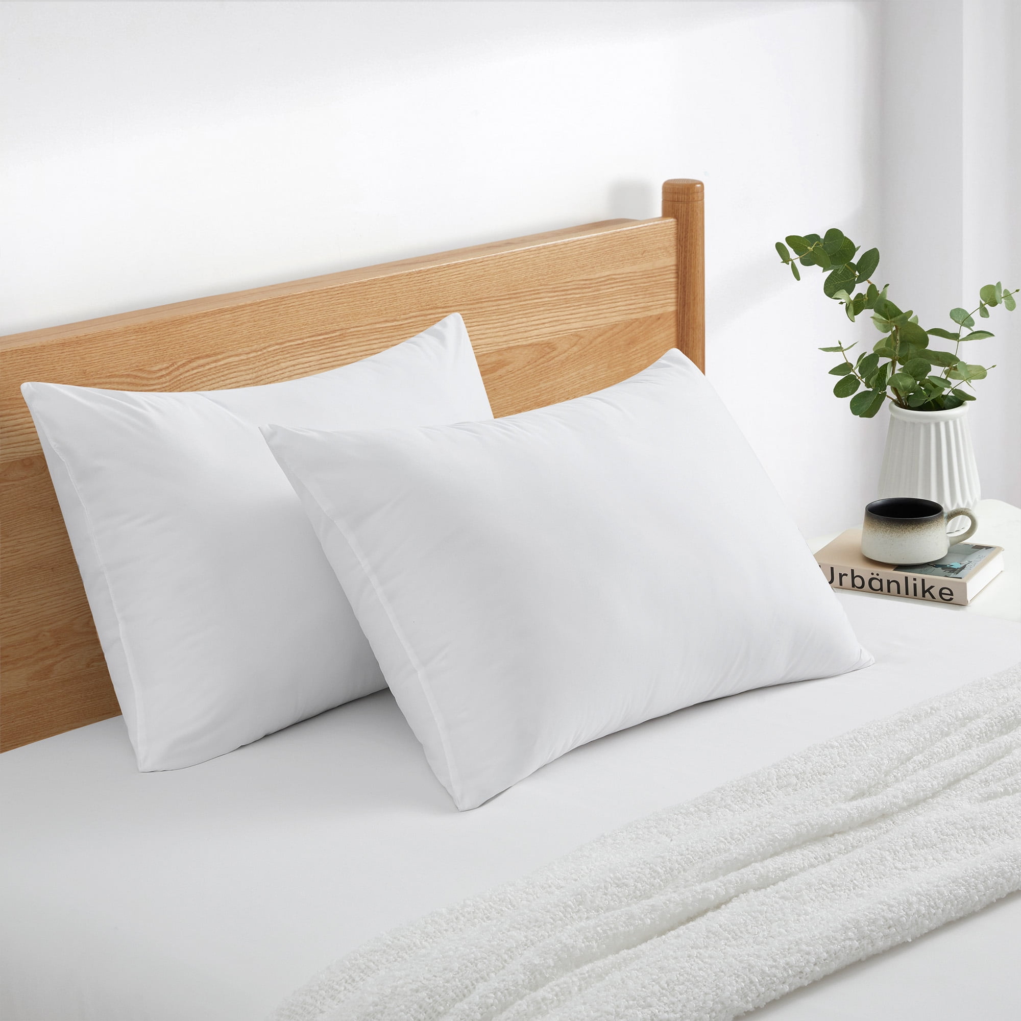 Peace Nest Bed Pillows Peach Skin Fabric 2 Pack Standard size Walmart Business Supplies