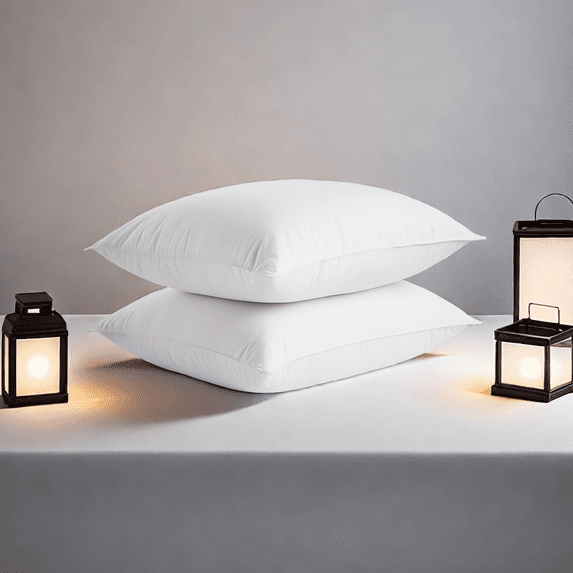 Peace Nest Goose Feather Down Pillows Standard Size Set of 2, 100% Cotton Cover Hotel Collection Pillows for Sleeping, 2 Packs Bedding Bed White Pillow Inserts for Back, Stomach or Side Sleepers