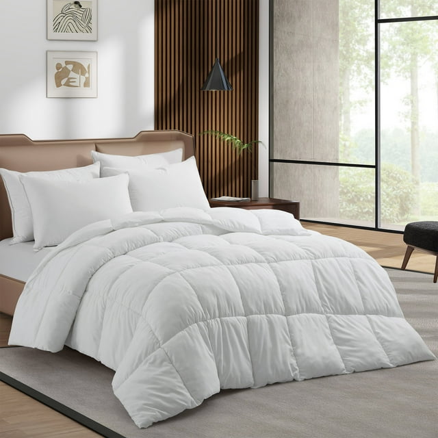 Peace Nest Lightweight Down Alternative Comforter Duvet Insert with Soft Microfiber Shell Queen - Navy