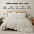 thumbnail image 1 of Peace Nest Linen Cotton Duvet Cover and Pillow Sham Set, Breathable and Skin-Friendly Bedding Set Beige - King, 1 of 5