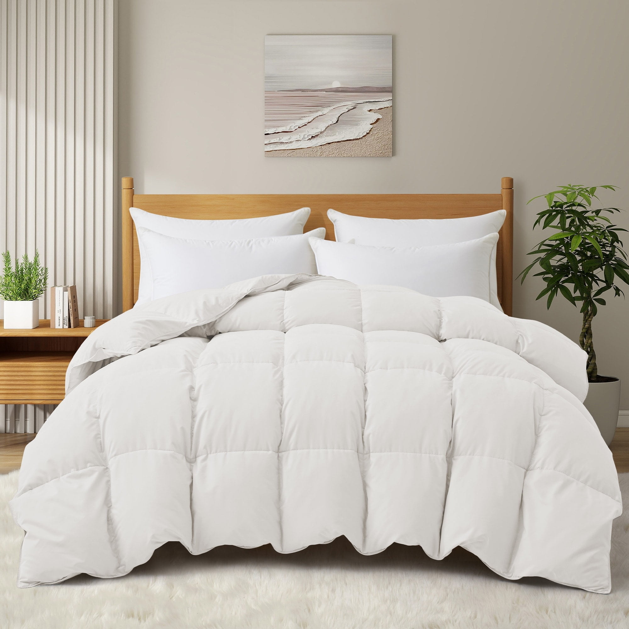 White Heavyweight Twin Microfiber Duvet for Adults