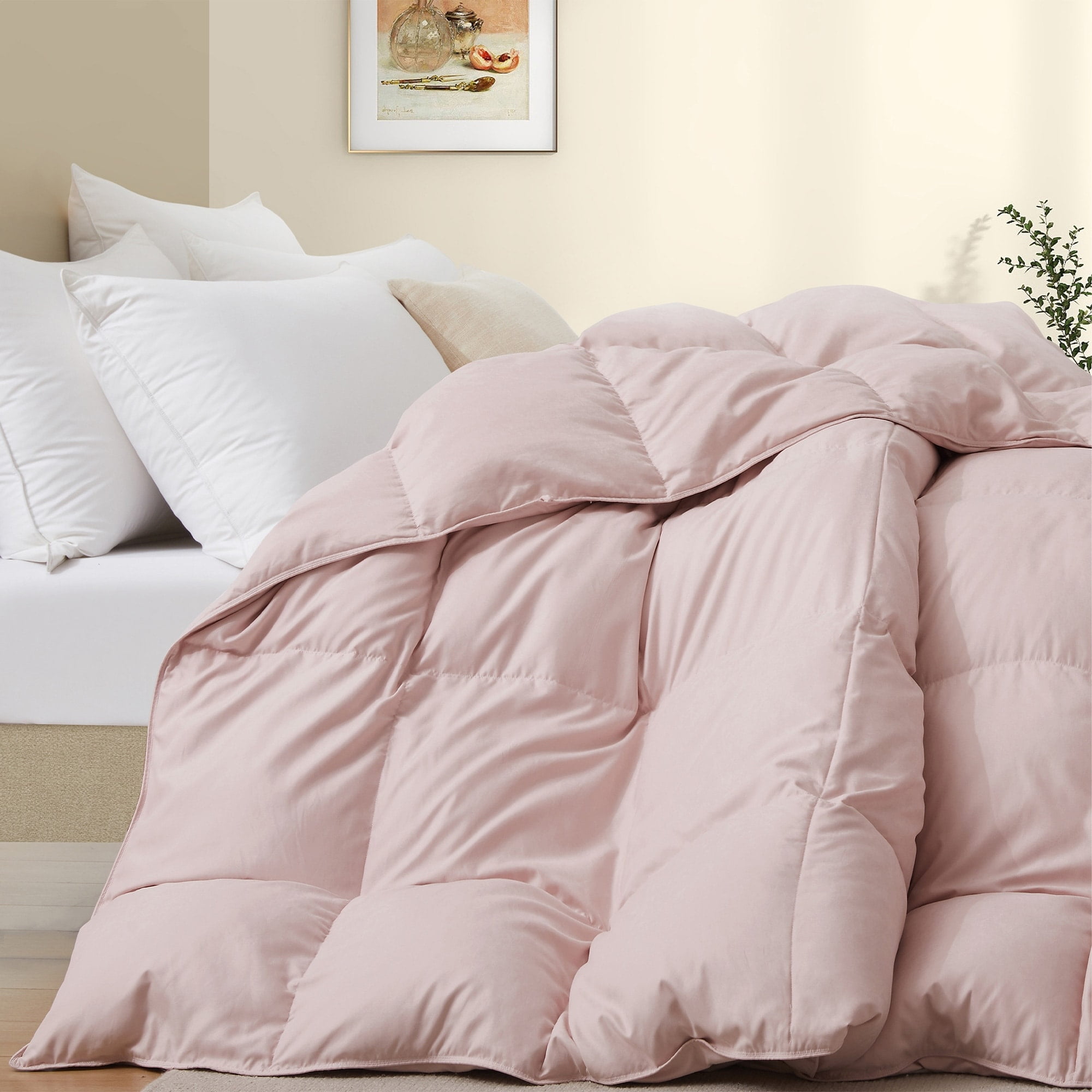 Pink Goose Feather Comforters Luxurious Lightweight Pink Goose