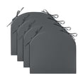 thumbnail image 1 of Peace Nest U Shaped 17" x 16" Gray Solid Print Round Chair Outdoor Seating Cushion, Waterproof Patio Furniture Cushions, Set of 4, 1 of 6