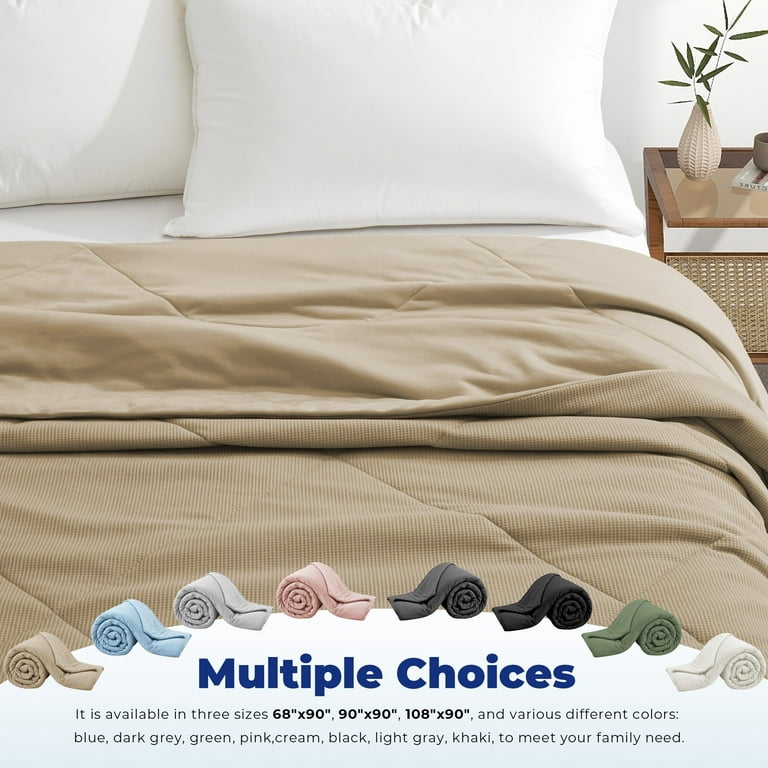 Peace Nest Ultimate Soft Waffle Reversible Blanket All-season Dual-side  Comfort Twin - Khaki