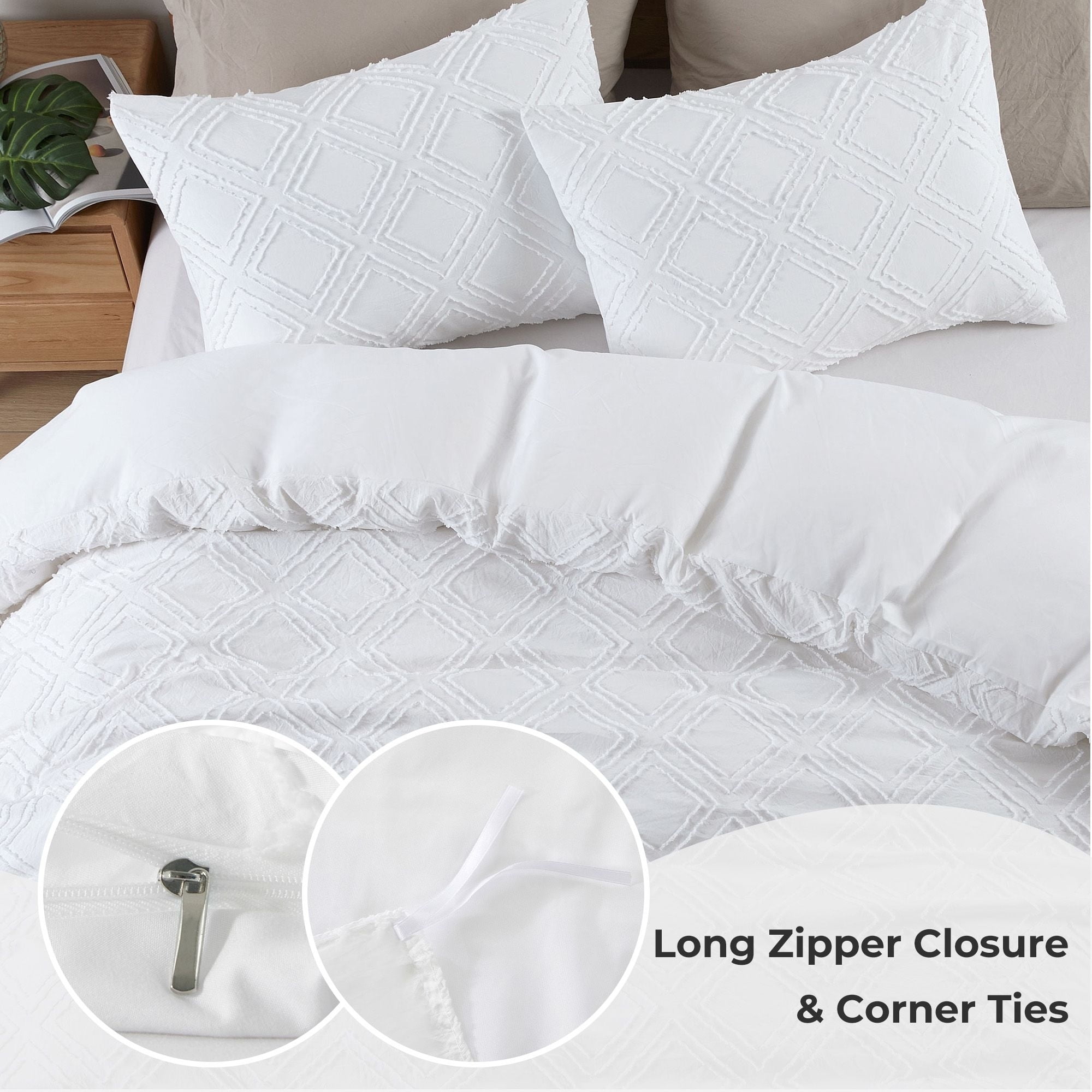 Wave Clipped Duvet Cover Set with Zipper Closure, Twin - Kroger