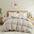 thumbnail image 1 of Peace Nest Premium White Feather Down Comforter Duvet Insert All Warmth Levels Dark Gray Heavy Weight Full - Queen, 1 of 9