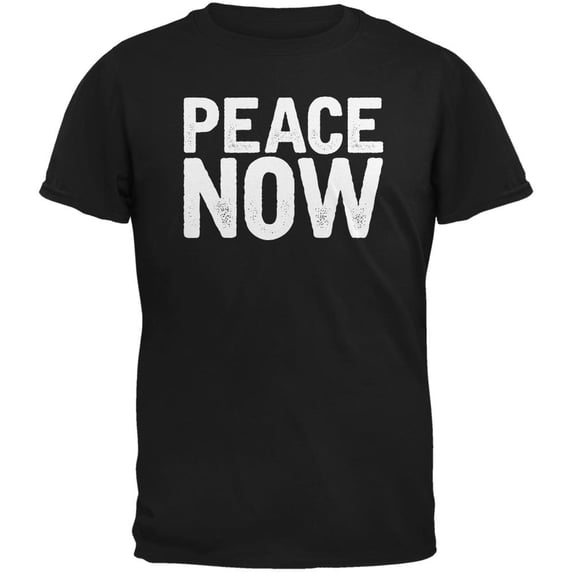 Peace Now Black Adult T-Shirt - X-Large