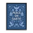 thumbnail image 1 of Peace On Earth Blue Doves Holiday Graphic Art Black Framed Art Print Wall Art, 1 of 7