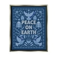 thumbnail image 1 of Peace On Earth Blue Doves Holiday Graphic Art Luster Gray Framed Art Print Wall Art, 1 of 6