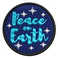 thumbnail image 1 of Peace On Earth Christmas Applique Multi-Color Embroidered Iron-On Patch - 3 Inch Medium, 1 of 5