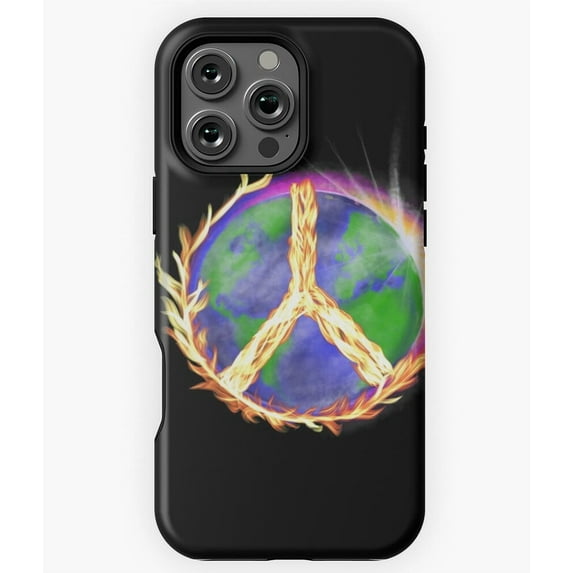 Peace On Fire Symbol Phone Case for iPhone 16 15 14 13 12 11 Pro Max
