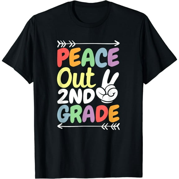 Peace Out 2nd Grade Second Graduation Last Day School Funny T-Shirt