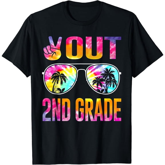 Peace Out 2nd Grade Tie Dye Graduation Last Day Of School T-Shirt