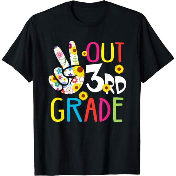 Peace Out 3rd Grade End Of School Year Graduation Teacher T-Shirt