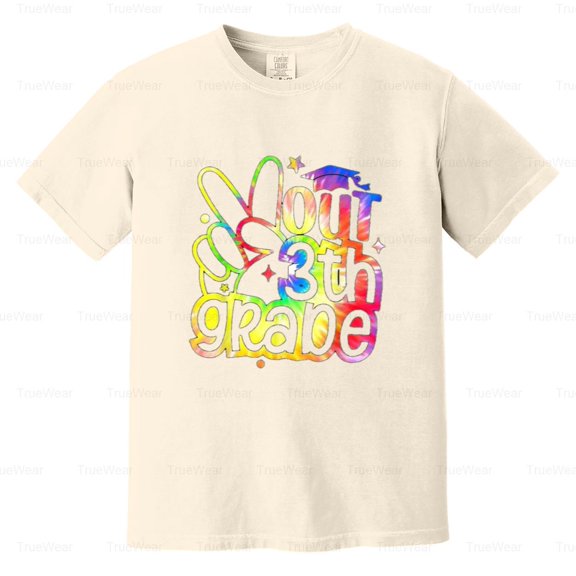 Peace Out, 3th Grade, Graduation, Last Day School, Tie Dye, Student, Cool Comfort Color T-Shirt Unisex, up to 4XL