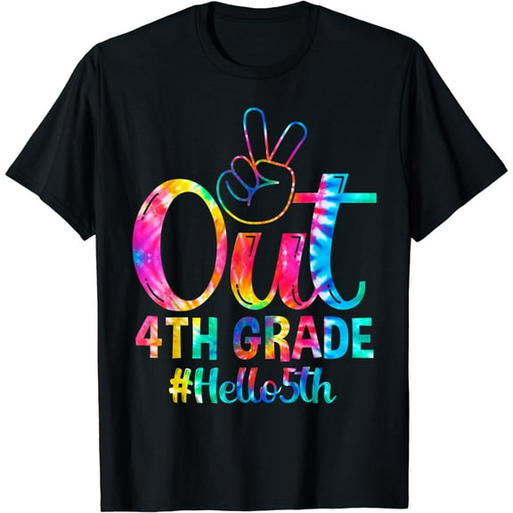 Peace Out 4th Grade Hello 5th Grade Back To School Tie Dye T-Shirt