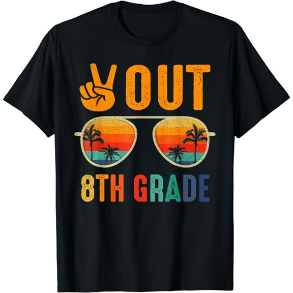 Peace Out 8th Grade Retro Graduation Last Day Of School T-Shirt
