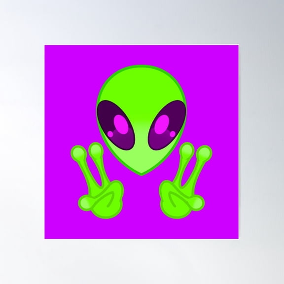 “Peace Out” Alien Poster Wall Art, Modern Wall Decor For Living Room Bedroom, 30x30 UNFRAMED