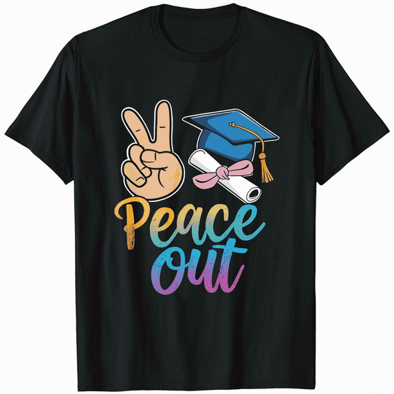 Peace Out Kindergarten Graduate Last Day Of School Tie Dye T-Shirt