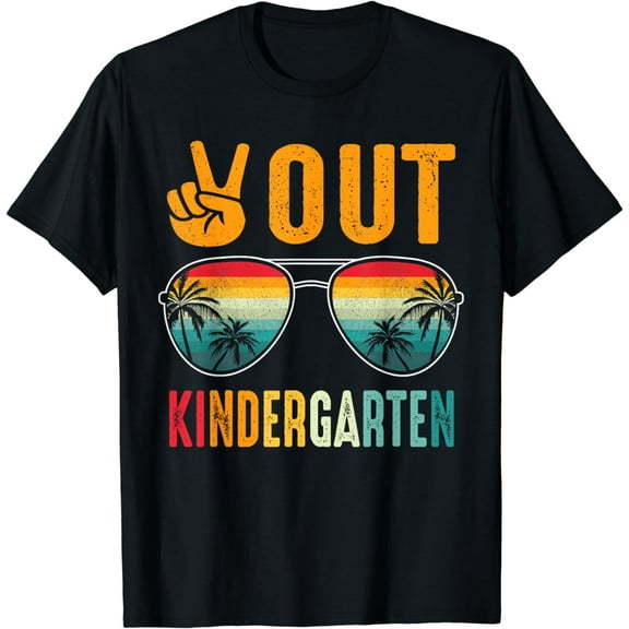 Peace Out Kindergarten Graduation Class Of 2024 Boy Girl Kid T-Shirt