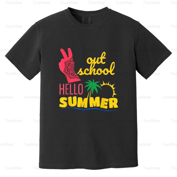 Peace Out School, Hello Summer, Last Day, Student, Teacher, Vacation Comfort Color T-Shirt Unisex, up to 4XL