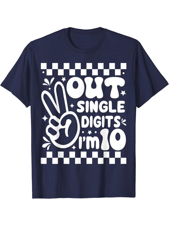 Peace Out Single Digits I' 10 Year Old 10Th Birthday Classic Theme T-Shirt