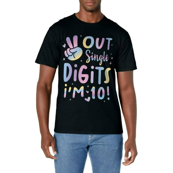 Peace Out Single Digits I'm 10 Year Old 10th Birthday Girl T-Shirt