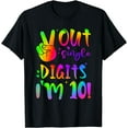 thumbnail image 1 of Peace Out Single Digits I'm 10 Years Tie-Dye 10th Birthday T-Shirt, 1 of 4