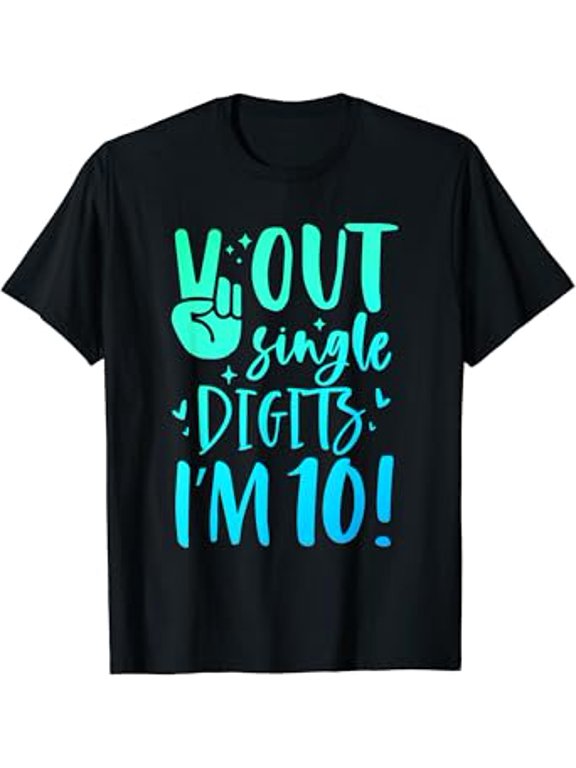Peace Out Single Digits Im 10 Ten Year Old Boy 10th Birthday T-Shirt