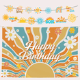 thumbnail image 1 of Peace Out Single Digits Theme: "HAPPY BIRTHDAY" Party Decor Set - Backdrop & String Banner, 1 of 5