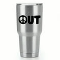 thumbnail image 1 of Peace Out |Single Yeti Decal | 3-Inch Black Vinyl Decal, 1 of 1