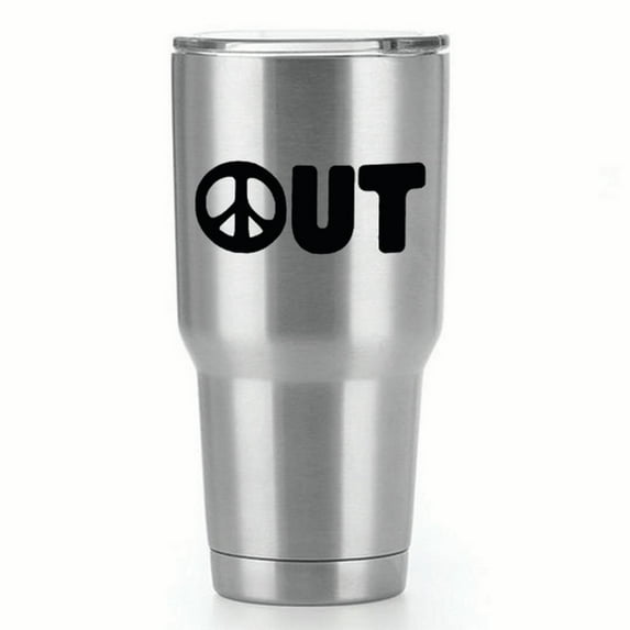 Peace Out |Single Yeti Decal | 3-Inch Black Vinyl Decal