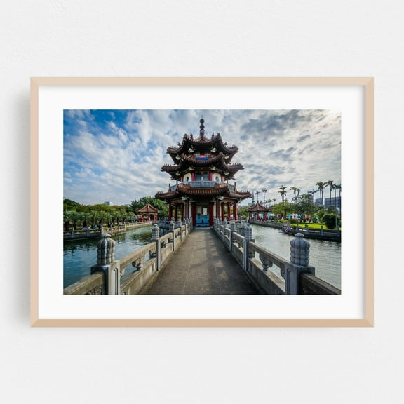Peace Park - Taipei Taiwan Photography Architecture Bridge Scenic Water Oak Framed Wall Art Print 5 x 7 inches