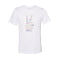 thumbnail image 1 of "Peace, Peace Shirt, Peace Sign, Unisex, Sublimation, Gift For Her, Peace, Love, Respect, Peace Apparel, Trendy, Mom Shirt, Inspirational, White, SMALL", 1 of 1