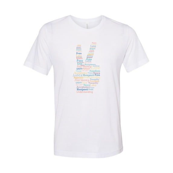 "Peace, Peace Shirt, Peace Sign, Unisex, Sublimation, Gift For Her, Peace, Love, Respect, Peace Apparel, Trendy, Mom Shirt, Inspirational, White, SMALL"