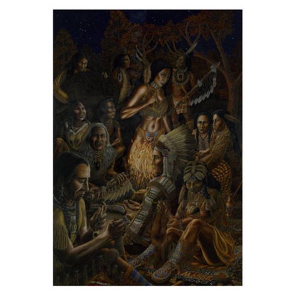 Peace Pipe Tom Masse Art Print Poster 22x32 inch