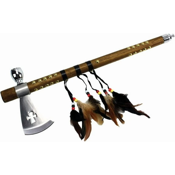 Peace Pipe Tomahawk Axe, 18", Silver