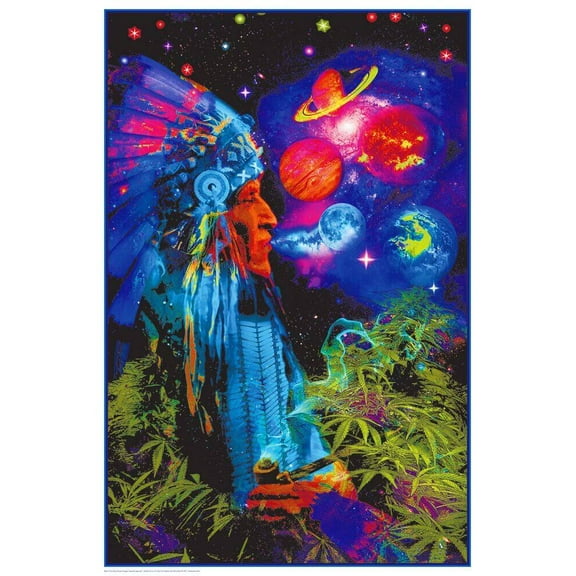 Studio B Peace Pipe Universe Non-Flocked Blacklight Poster 24" x 36"