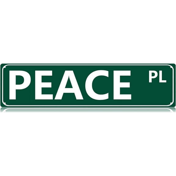 Peace Pl Metal Street Tin Sign Funny Vintage Slim Tin Signs 16 x 4 Inch Wall Art Decor Iron Poster for Home Farmhouse Bar Cafe Garage Indoor Outdoor Gift