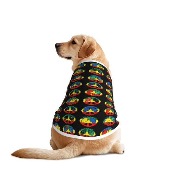 Peace Power Reggae Dog T Shirts Vest for Dogs Fit - Spring, Summer, Fall Wear for Large Breed 3X-Large
