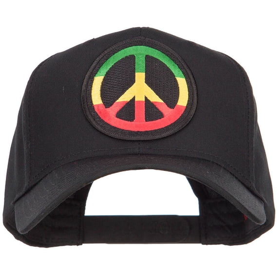Peace RGY Rasta Patched Cap - Black OSFM
