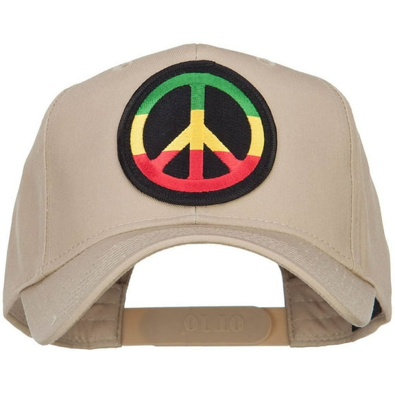 Peace RGY Rasta Patched Cap - Khaki OSFM