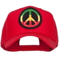 thumbnail image 1 of Peace RGY Rasta Patched Cap - Red OSFM, 1 of 5